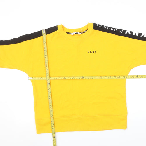 DKNY Sport Women's Yellow & Black Crew Neck Sweatshirt Size S