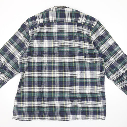 Dingos Superfit Men's Blue Green Checked Cotton Button-Up Shirt XXL