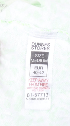 Dunnes Stores Women's Green Animal Print Cotton T-Shirt Size 14