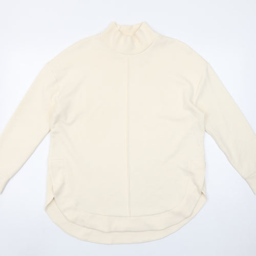 Tu Women Beige High Neck Pullover Sweatshirt Small Viscose Blend