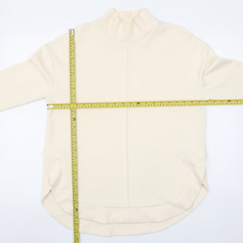 Tu Women Beige High Neck Pullover Sweatshirt Small Viscose Blend