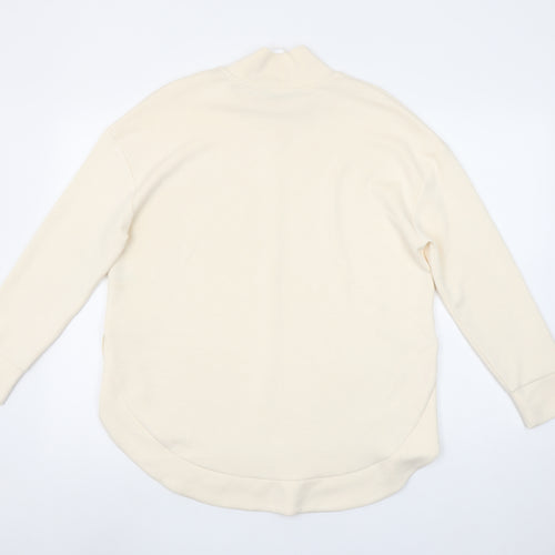 Tu Women Beige High Neck Pullover Sweatshirt Small Viscose Blend