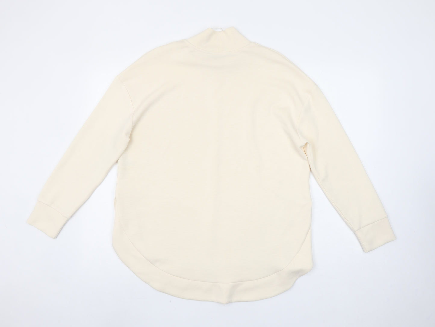 Tu Women Beige High Neck Pullover Sweatshirt Small Viscose Blend