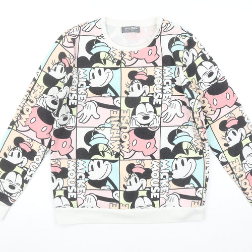 Disney Max Womens Multicoloured Mickey Mouse Graphic Pullover Sweatshirt Size S