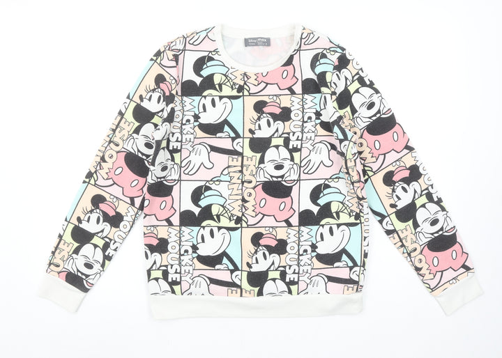 Disney Max Womens Multicoloured Mickey Mouse Graphic Pullover Sweatshirt Size S