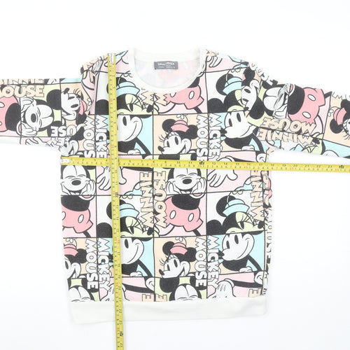 Disney Max Womens Multicoloured Mickey Mouse Graphic Pullover Sweatshirt Size S