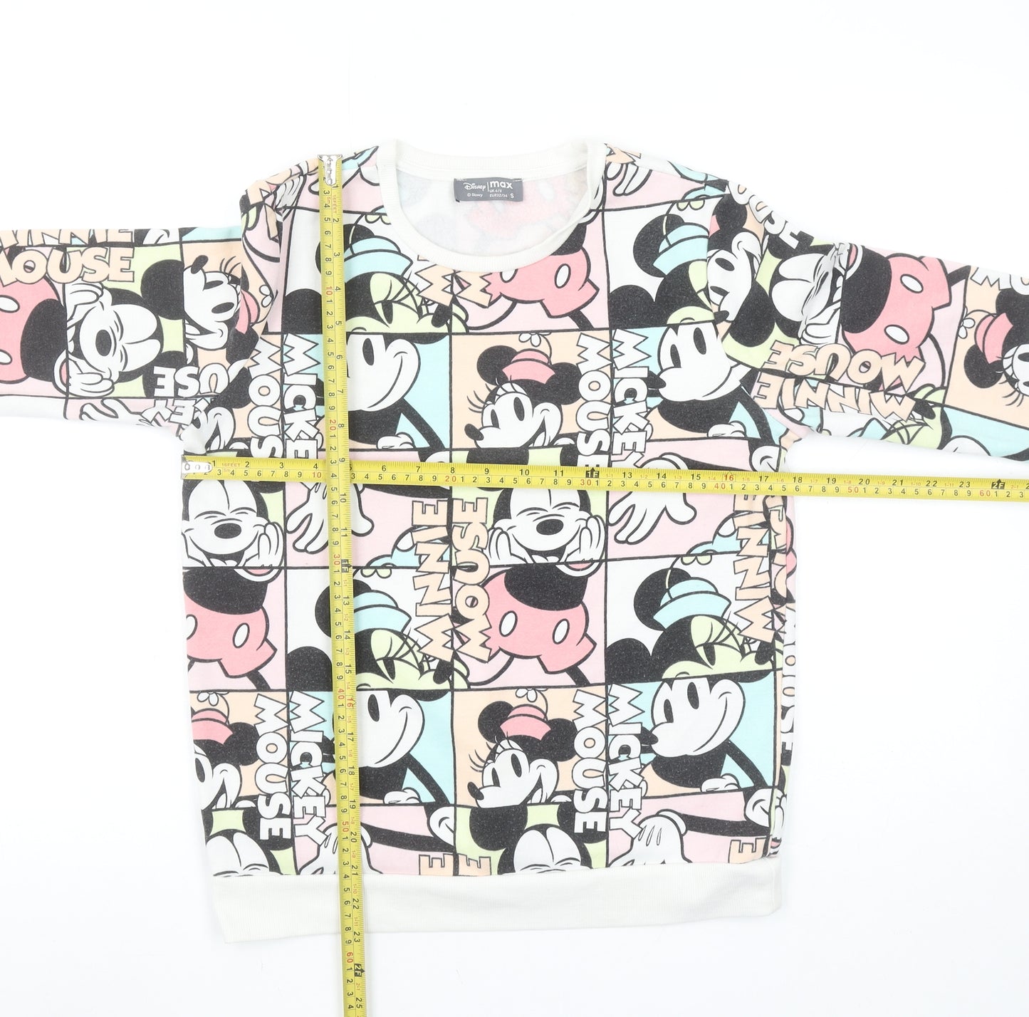 Disney Max Womens Multicoloured Mickey Mouse Graphic Pullover Sweatshirt Size S