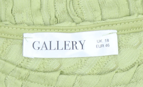 Gallery Women's Green Cropped Sleeveless Cotton Blend Tank Top UK 18