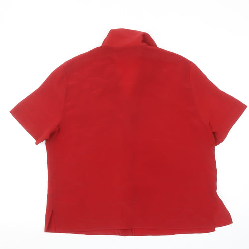 Dunnes Stores Women’s Red Button-Up Short Sleeve Collared Shirt Size 16