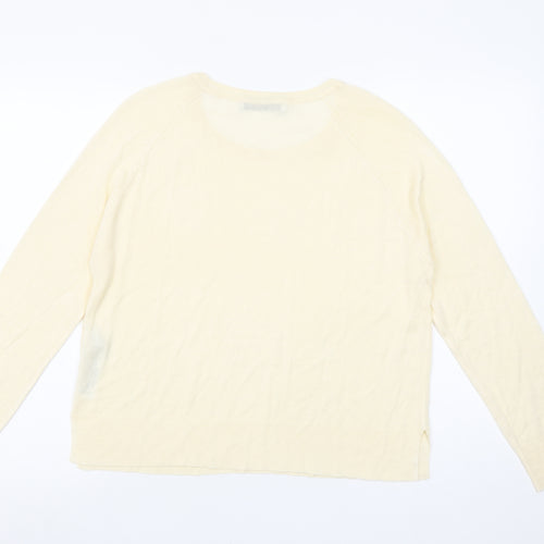 ZARA Women’s Beige Viscose Acrylic Round Neck Pullover Jumper Size S