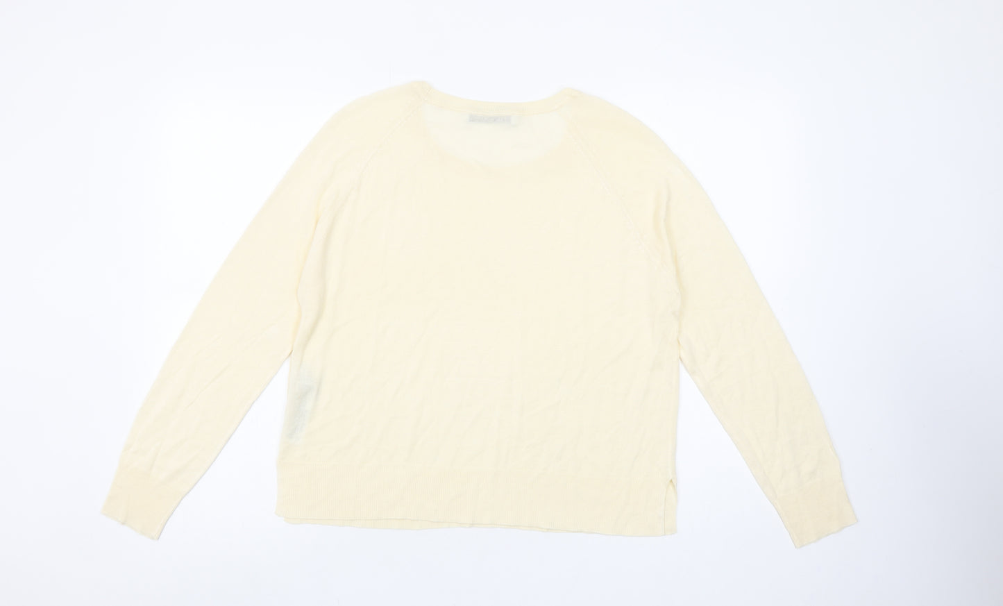 ZARA Women’s Beige Viscose Acrylic Round Neck Pullover Jumper Size S