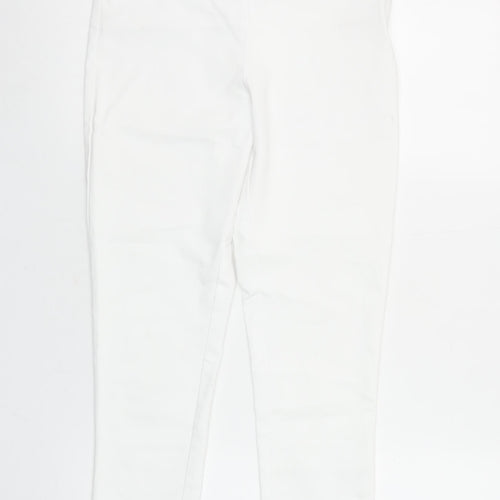 Savida Women White Cotton Blend Ankle Leggings Size 8