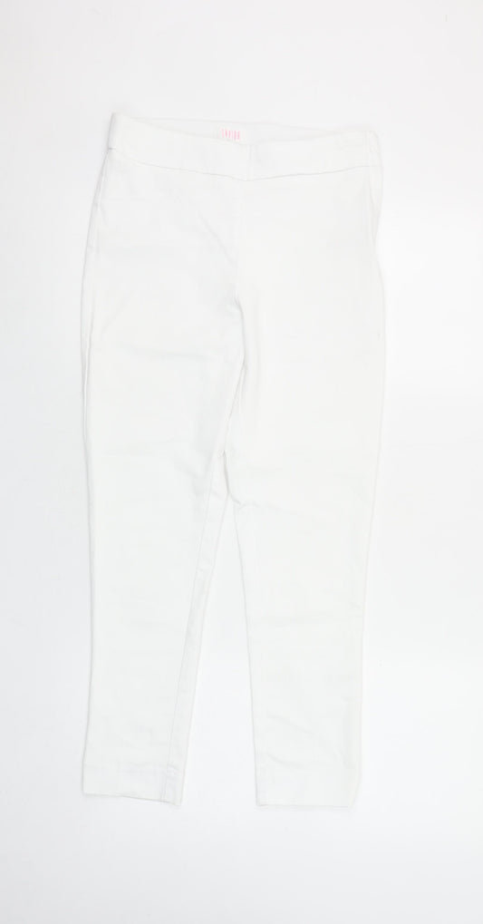 Savida Women White Cotton Blend Ankle Leggings Size 8