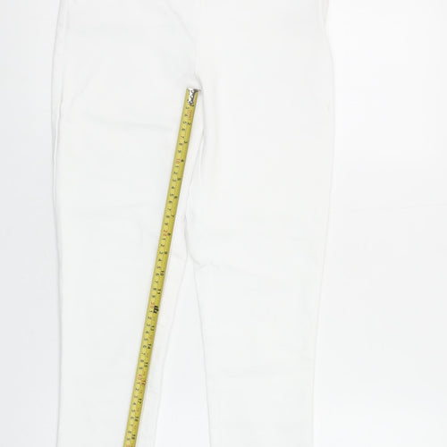 Savida Women White Cotton Blend Ankle Leggings Size 8