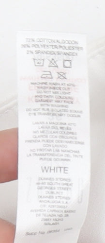 Savida Women White Cotton Blend Ankle Leggings Size 8