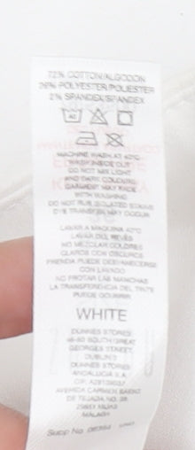 Savida Women White Cotton Blend Ankle Leggings Size 8