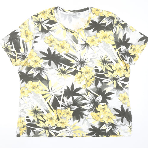 Rabe Men's Multicoloured Floral Tropical Cotton Short Sleeve T-Shirt 2XL