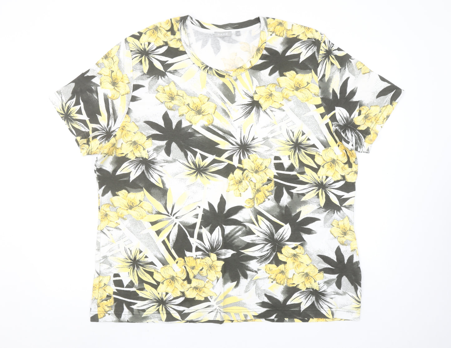 Rabe Men's Multicoloured Floral Tropical Cotton Short Sleeve T-Shirt 2XL