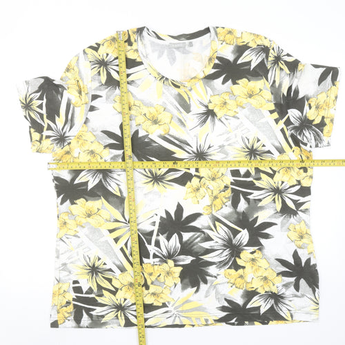 Rabe Men's Multicoloured Floral Tropical Cotton Short Sleeve T-Shirt 2XL