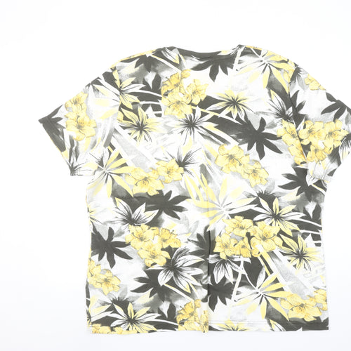 Rabe Men's Multicoloured Floral Tropical Cotton Short Sleeve T-Shirt 2XL