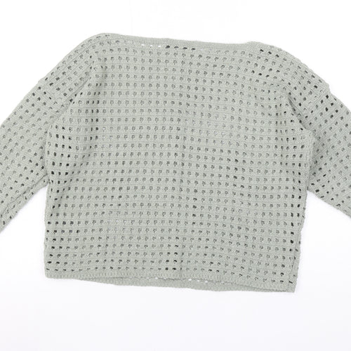 Pixiegirl Women’s Grey Open-Knit Pullover Jumper Size 10-12