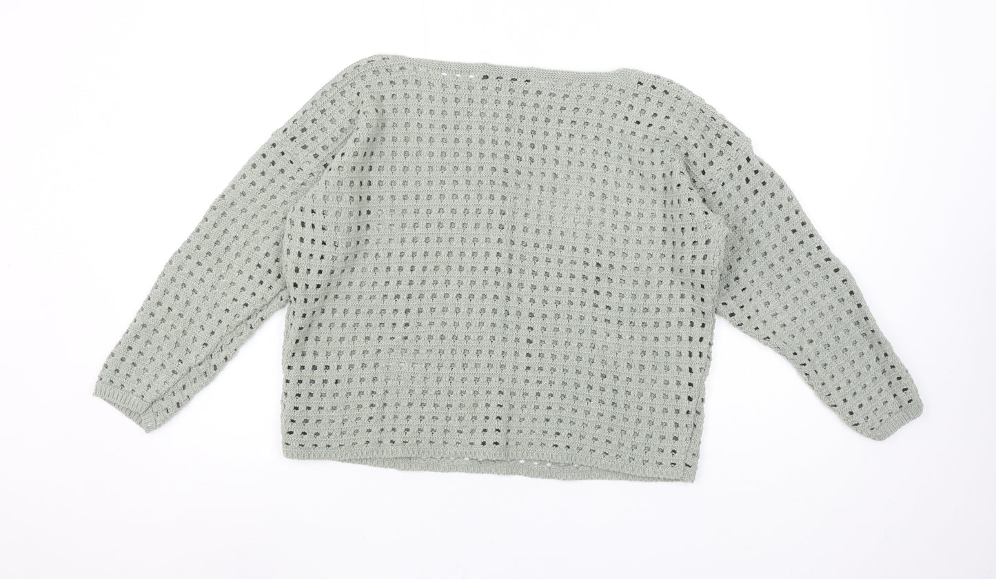 Pixiegirl Women’s Grey Open-Knit Pullover Jumper Size 10-12