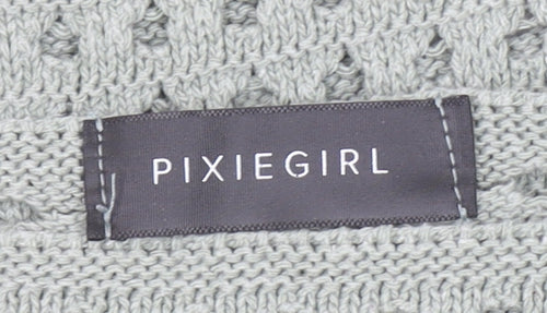 Pixiegirl Women’s Grey Open-Knit Pullover Jumper Size 10-12