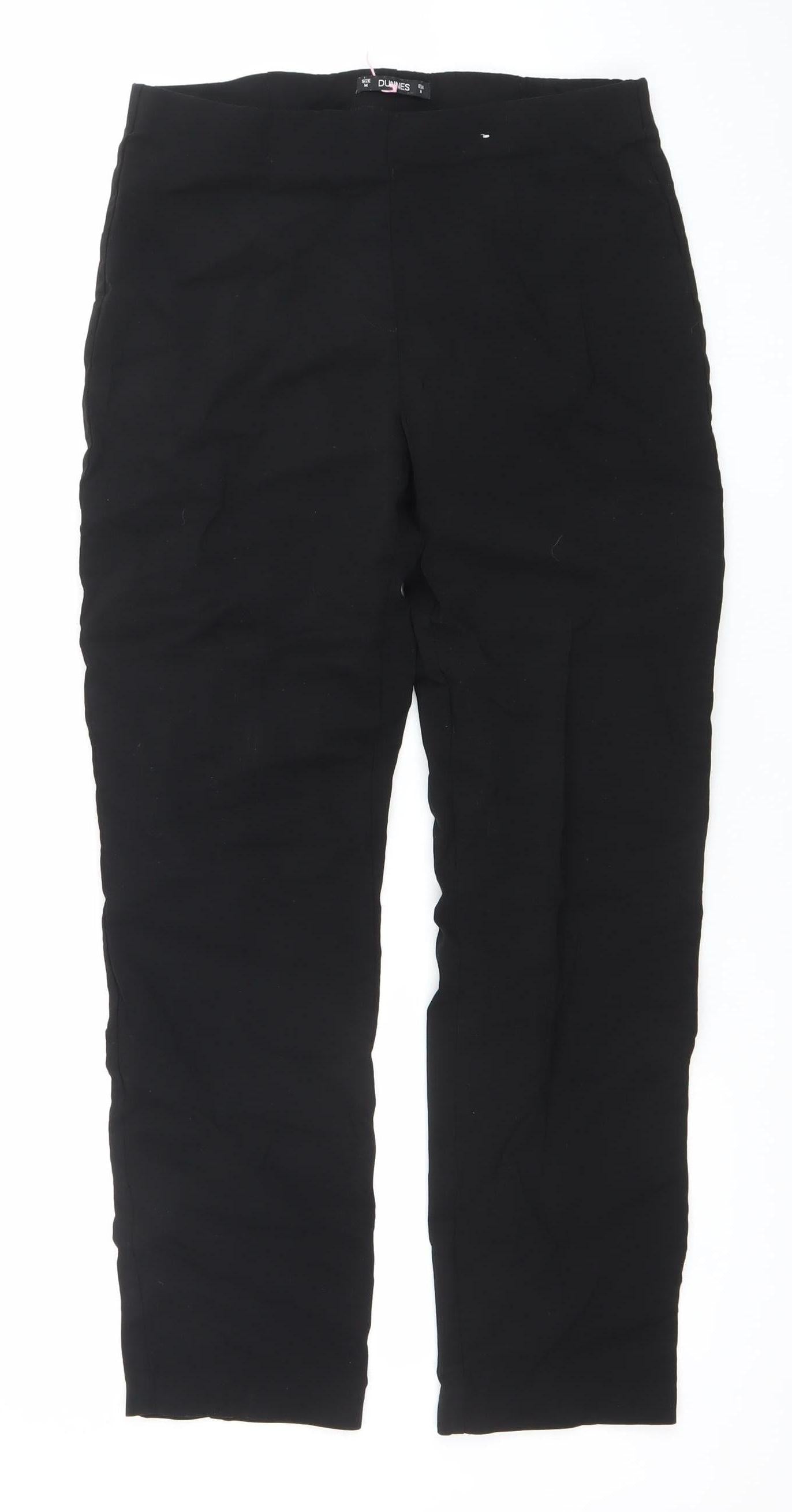 Dunnes Womens Black Slim Stretch Trousers M Straight Leg