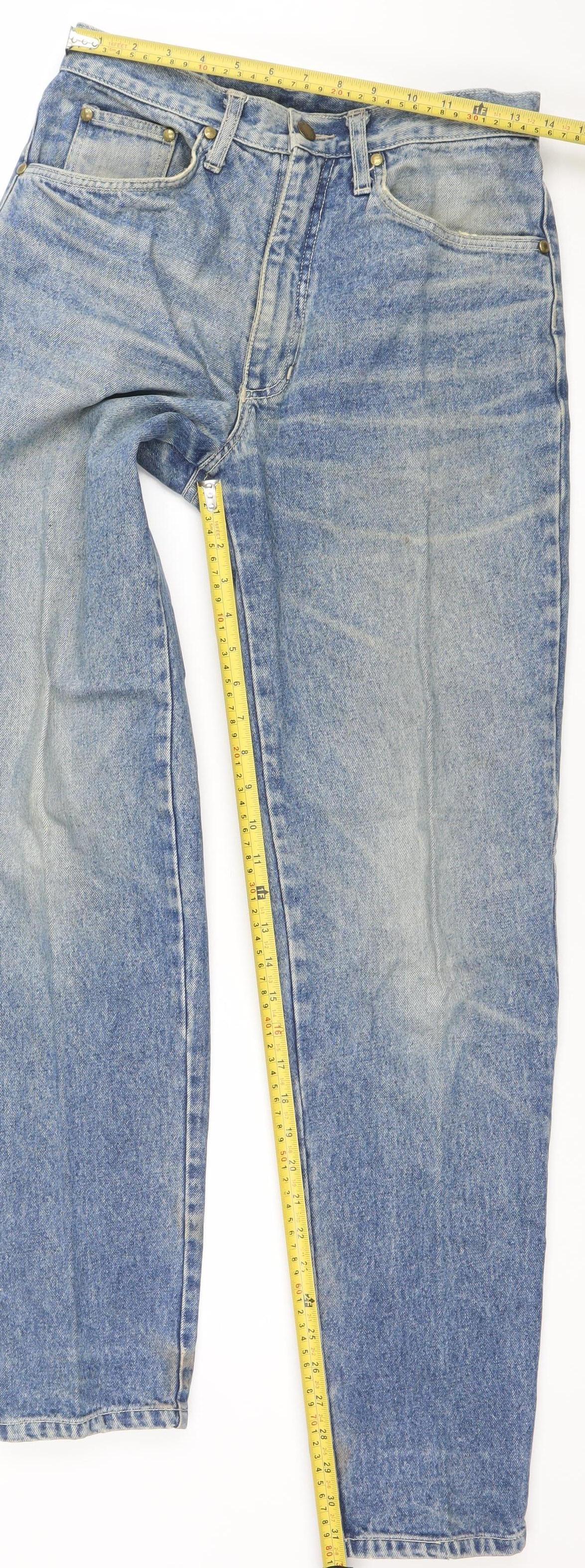 Hoofer London Men's Blue Denim Straight Jeans 36W 30L Vintage Style