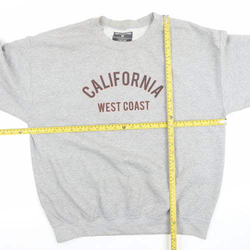 PrettyLittleThing Men's Grey California West Coast Sweatshirt Medium