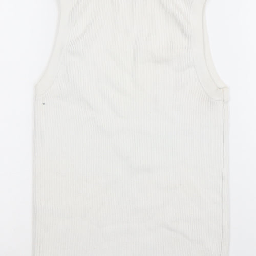 Gallery Women Ivory Sleeveless Ribbed Tank Top UK S