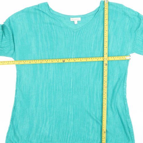 Monsoon Women’s Green V-Neck 3/4 Sleeve Jersey Top Size L