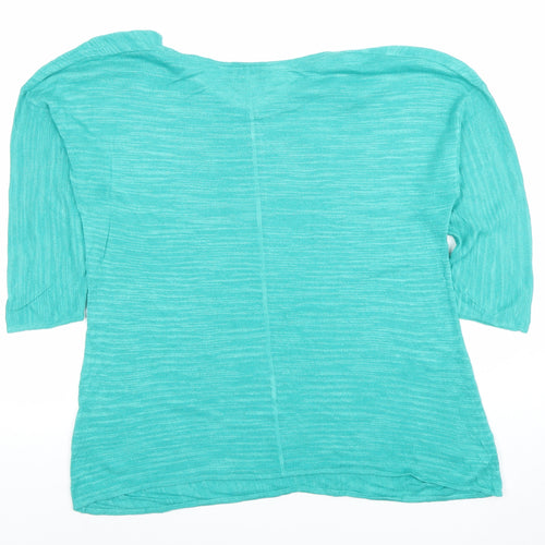 Monsoon Women’s Green V-Neck 3/4 Sleeve Jersey Top Size L