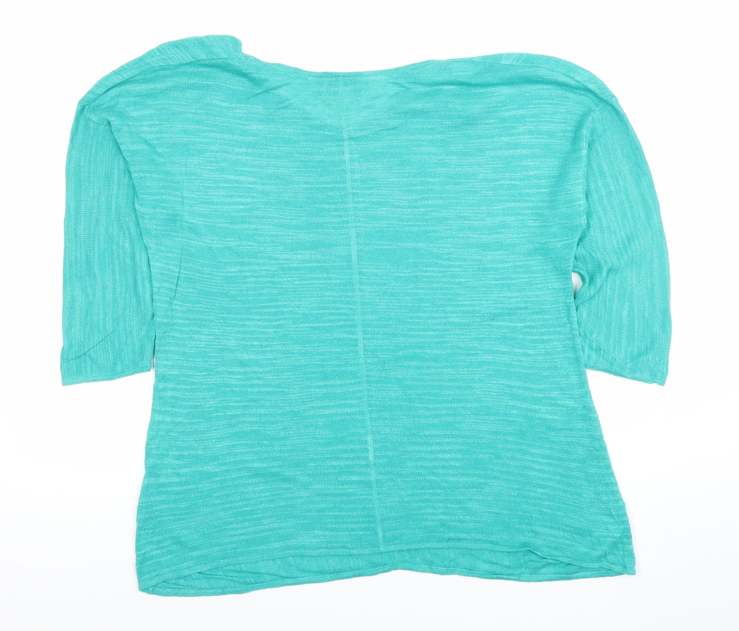 Monsoon Women’s Green V-Neck 3/4 Sleeve Jersey Top Size L