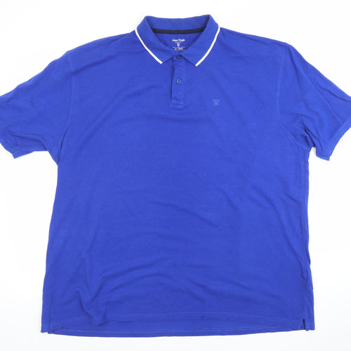 James Pringle Men's Blue 2XL Cotton Short Sleeve Polo Shirt