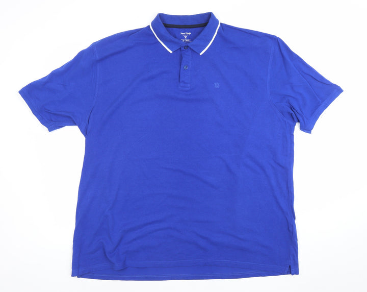 James Pringle Men's Blue 2XL Cotton Short Sleeve Polo Shirt