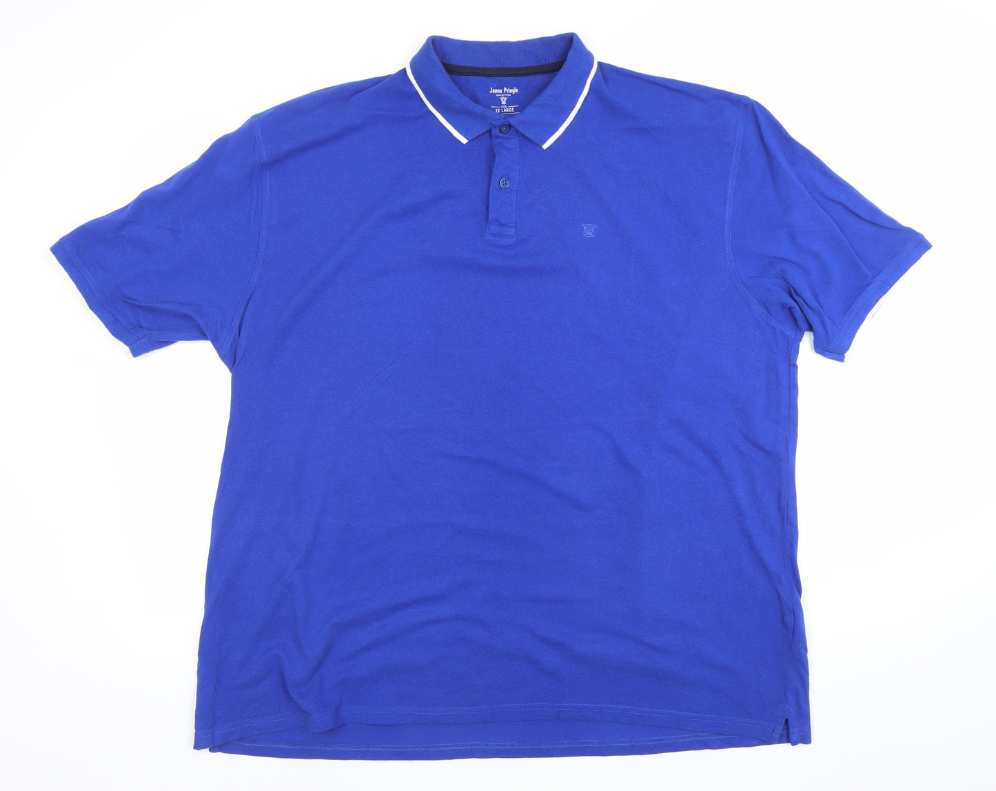 James Pringle Men's Blue 2XL Cotton Short Sleeve Polo Shirt