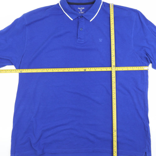 James Pringle Men's Blue 2XL Cotton Short Sleeve Polo Shirt