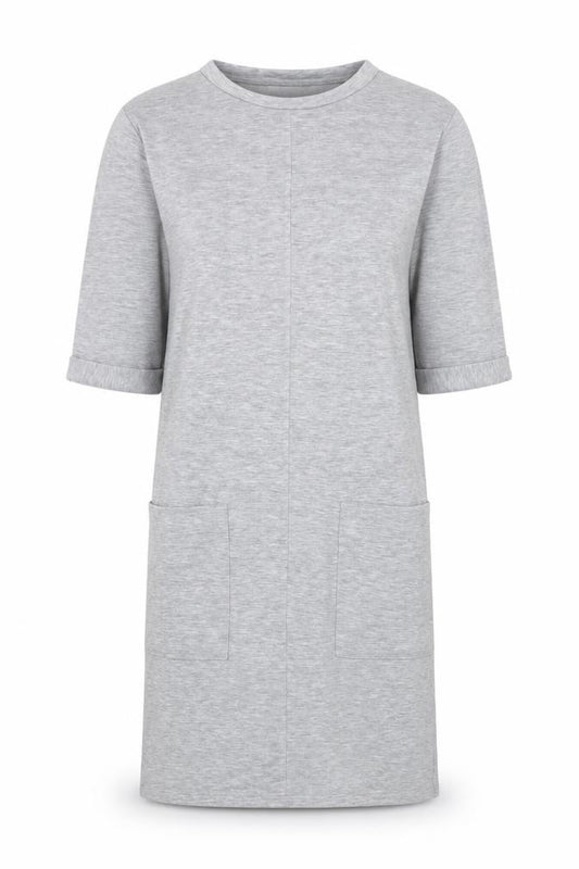 Front view of Atmosphere Women Grey Jersey T-Shirt Dress, size 8