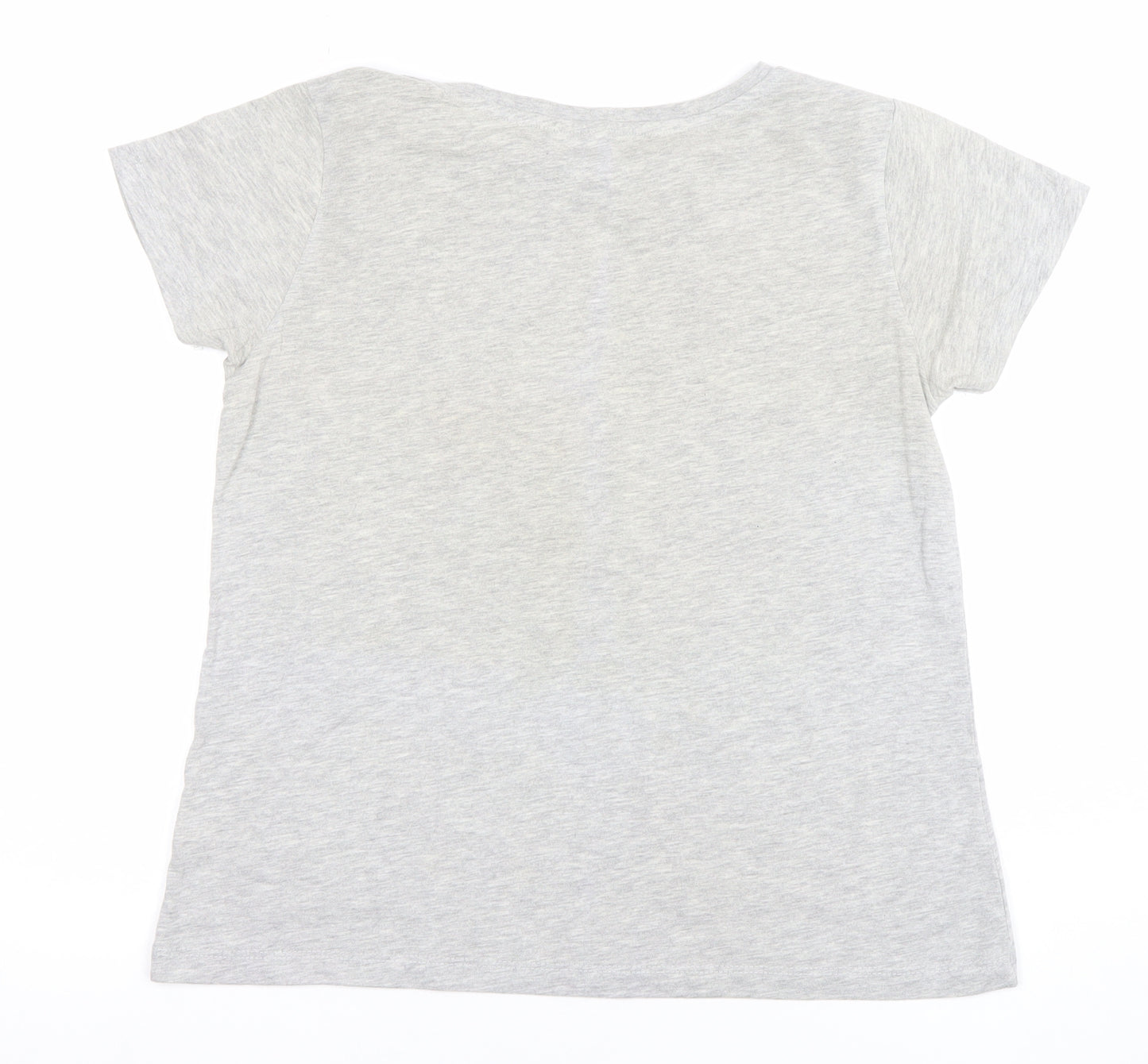 Disney Women's Grey Mickey Mouse T-Shirt Size 12 Short Sleeve Cotton Blend