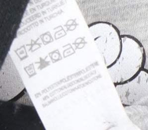 Disney Women's Grey Mickey Mouse T-Shirt Size 12 Short Sleeve Cotton Blend