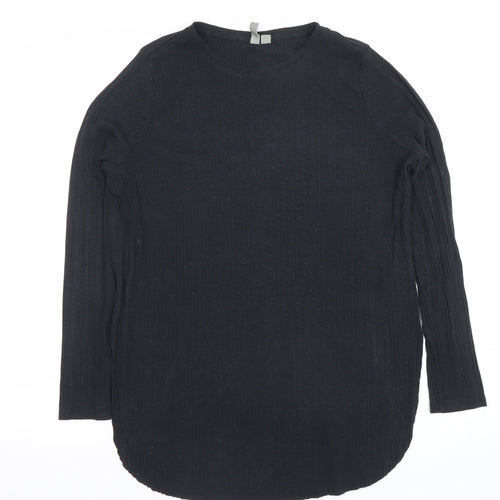ASOS Women’s Black Long Sleeve Ribbed Jersey T-Shirt Size 10