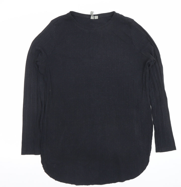 ASOS Women’s Black Long Sleeve Ribbed Jersey T-Shirt Size 10