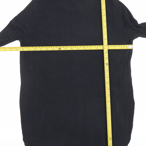 ASOS Women’s Black Long Sleeve Ribbed Jersey T-Shirt Size 10