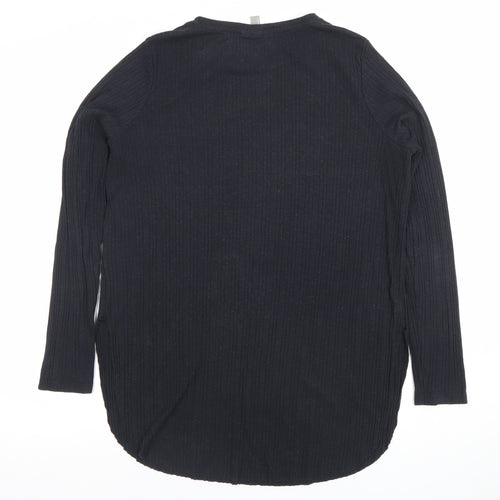 ASOS Women’s Black Long Sleeve Ribbed Jersey T-Shirt Size 10