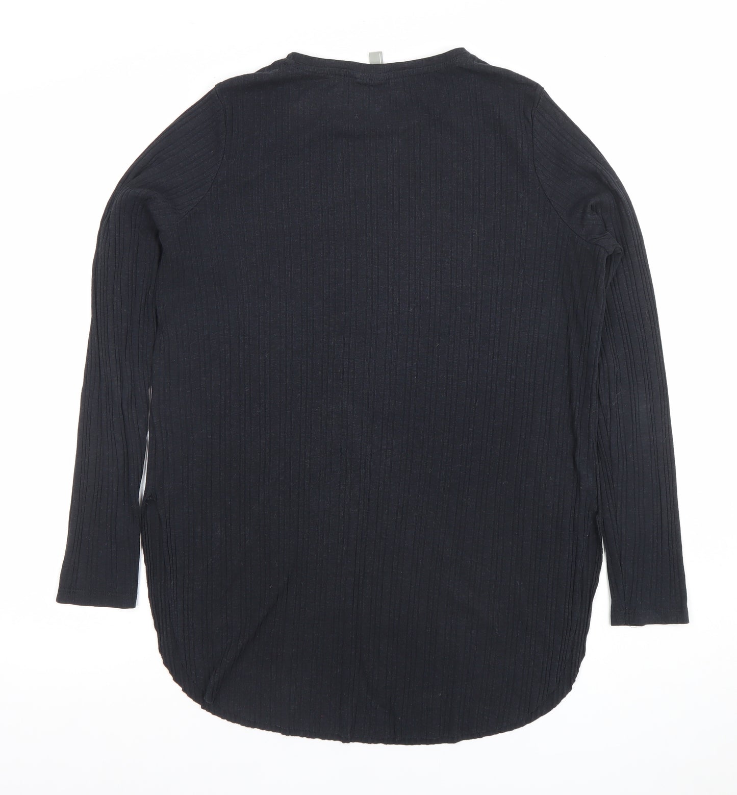 ASOS Women’s Black Long Sleeve Ribbed Jersey T-Shirt Size 10