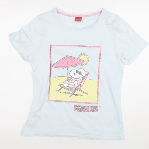 Tu Women’s Blue Peanuts Snoopy Short Sleeve Pyjama Top Size 10