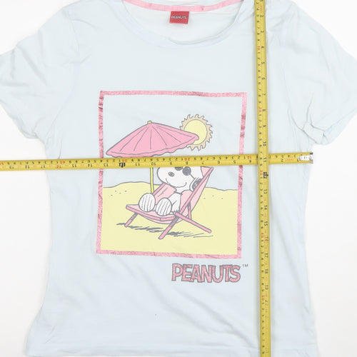Tu Women’s Blue Peanuts Snoopy Short Sleeve Pyjama Top Size 10