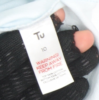 Tu Women’s Blue Peanuts Snoopy Short Sleeve Pyjama Top Size 10