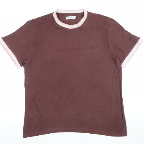 Farah 1920 Men's Brown XL Crew Neck Cotton Short Sleeve T-Shirt